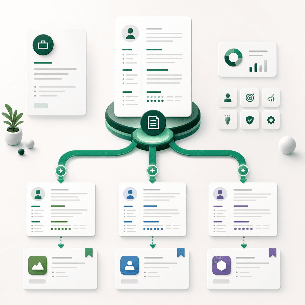 One base CV branching into multiple tailored versions