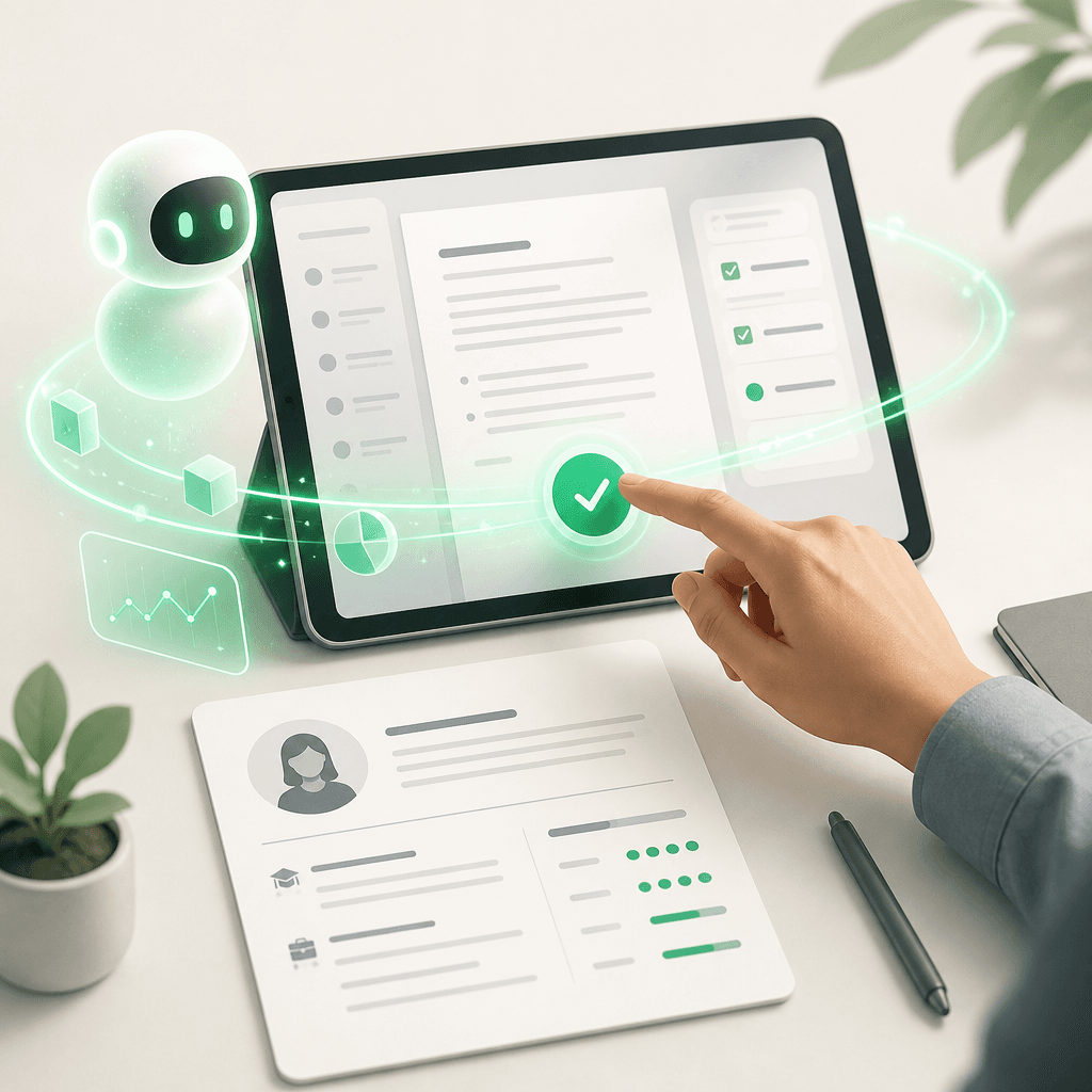 Human approval step combined with AI assistance